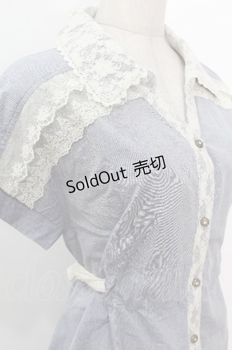 画像4: axes femme / シャツチュニック  サックス S-26-05-08-021-AX-BL-HR-ZS (4)