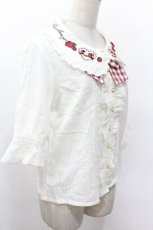画像3: Amavel / Strawberry Basketコットンブラウス5分袖  白 S-26-05-10-026-CA-BL-AS-ZS (3)