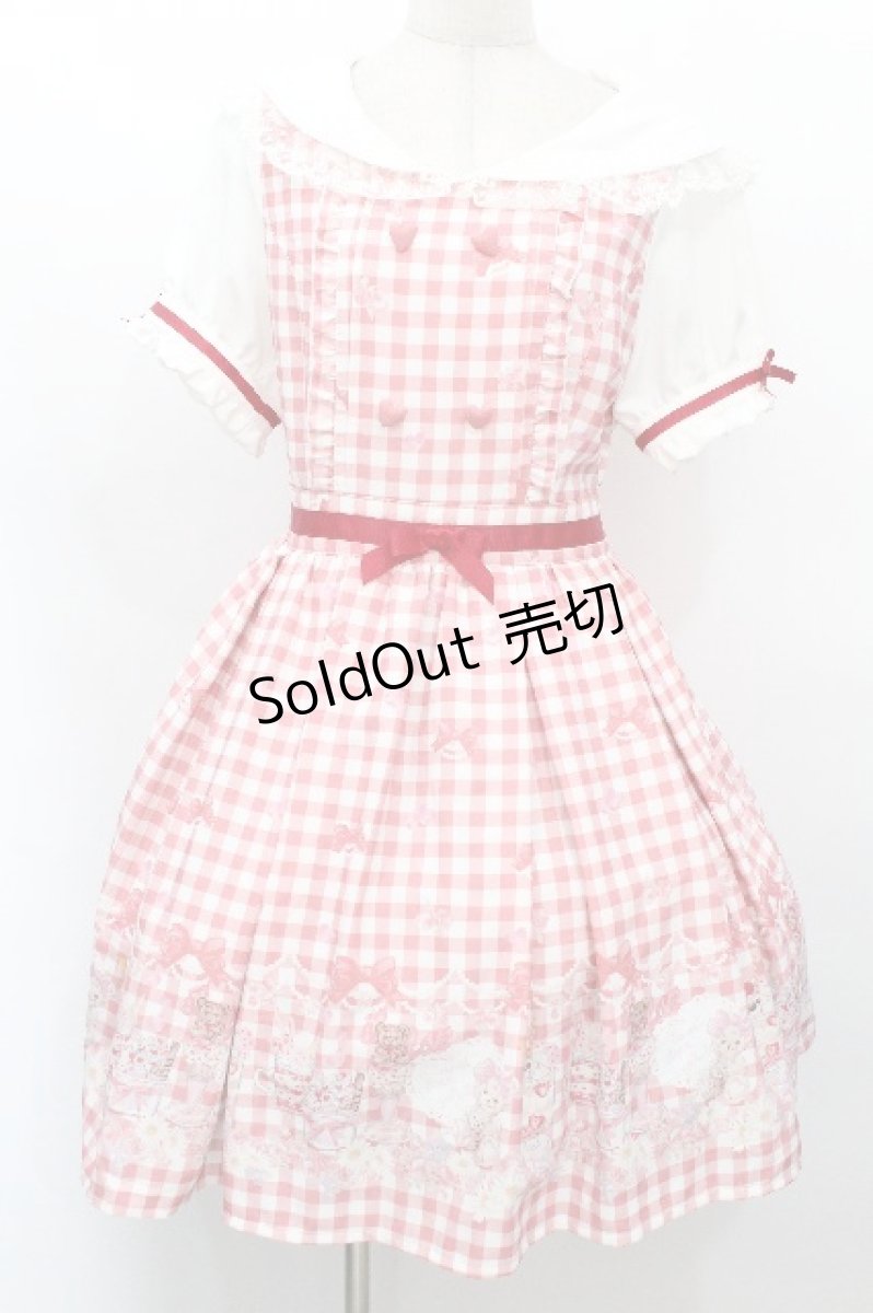 画像1: LIZ LISA / Sweet Bear Gelatoワンピース  ピンク S-26-05-10-040-LO-OP-AS-ZS (1)