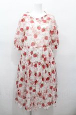 画像1: Jane Marple / A day in jouyティアードドレス  白ｘ赤 S-26-05-10-044-JM-OP-AS-ZS (1)