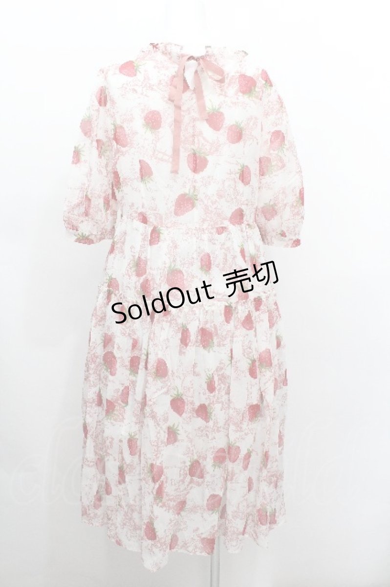 画像3: Jane Marple / A day in jouyティアードドレス  白ｘ赤 S-26-05-10-044-JM-OP-AS-ZS (3)