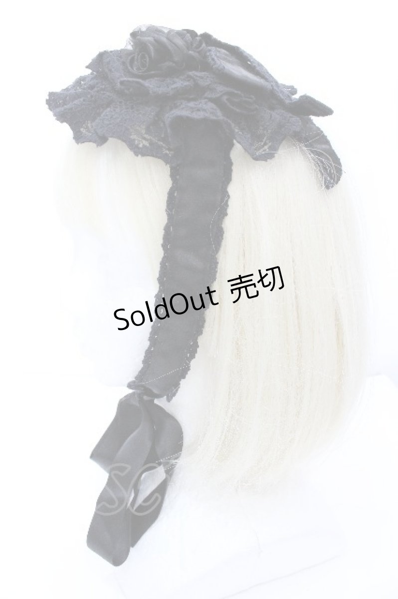 画像2: metamorphose / ローズシフォン円形ヘッドドレス  黒 S-26-05-10-001-ME-ZA-AS-ZS (2)