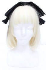 画像1: 尾州ロリィタ / ヘッドドレス（リボンタイプ）  黒 S-26-05-10-009-LO-AC-AS-ZS (1)