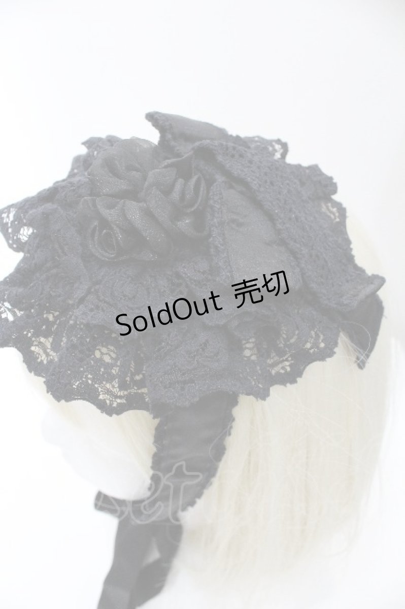 画像3: metamorphose / ローズシフォン円形ヘッドドレス  黒 S-26-05-10-001-ME-ZA-AS-ZS (3)
