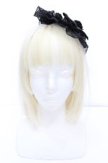 画像1: Pina sweetcollection / フリルシフォンカチューシャ  黒 S-26-05-10-002-LO-AC-AS-ZS (1)