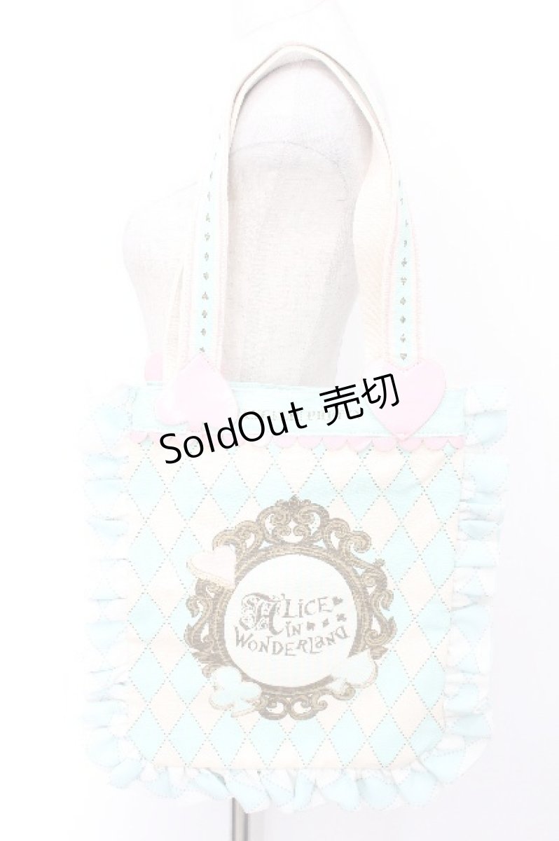 画像2: Angelic Pretty / キャンバストートバッグ Upside Down Story アリス  ミント S-26-05-10-014-LO-BG-HR-ZS (2)