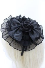 画像3: Pina sweetcollection / フリルシフォンカチューシャ  黒 S-26-05-10-002-LO-AC-AS-ZS (3)