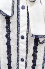 画像4: axes femme / レース使いボウタイブラウス  キナリ S-26-05-10-020-AX-BL-HR-ZS (4)