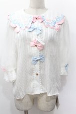 画像1: 中国ロリータ / 刺繍衿ブラウス  白ｘピンク S-26-05-10-024-LO-TO-AS-ZS (1)