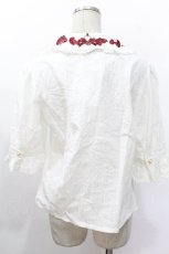 画像2: Amavel / Strawberry Basketコットンブラウス5分袖  白 S-26-05-10-026-CA-BL-AS-ZS (2)