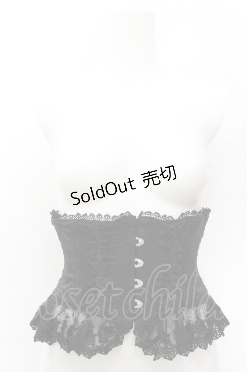 画像1: ATELIER PIERROT / Frill Short Corset コルセット  黒 S-26-05-11-026-EL-TO-HR-ZS (1)