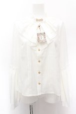 画像1: Amavel / アンティークバックル フレアスリーブブラウス  白 S-26-05-11-031-CA-BL-AS-ZS (1)