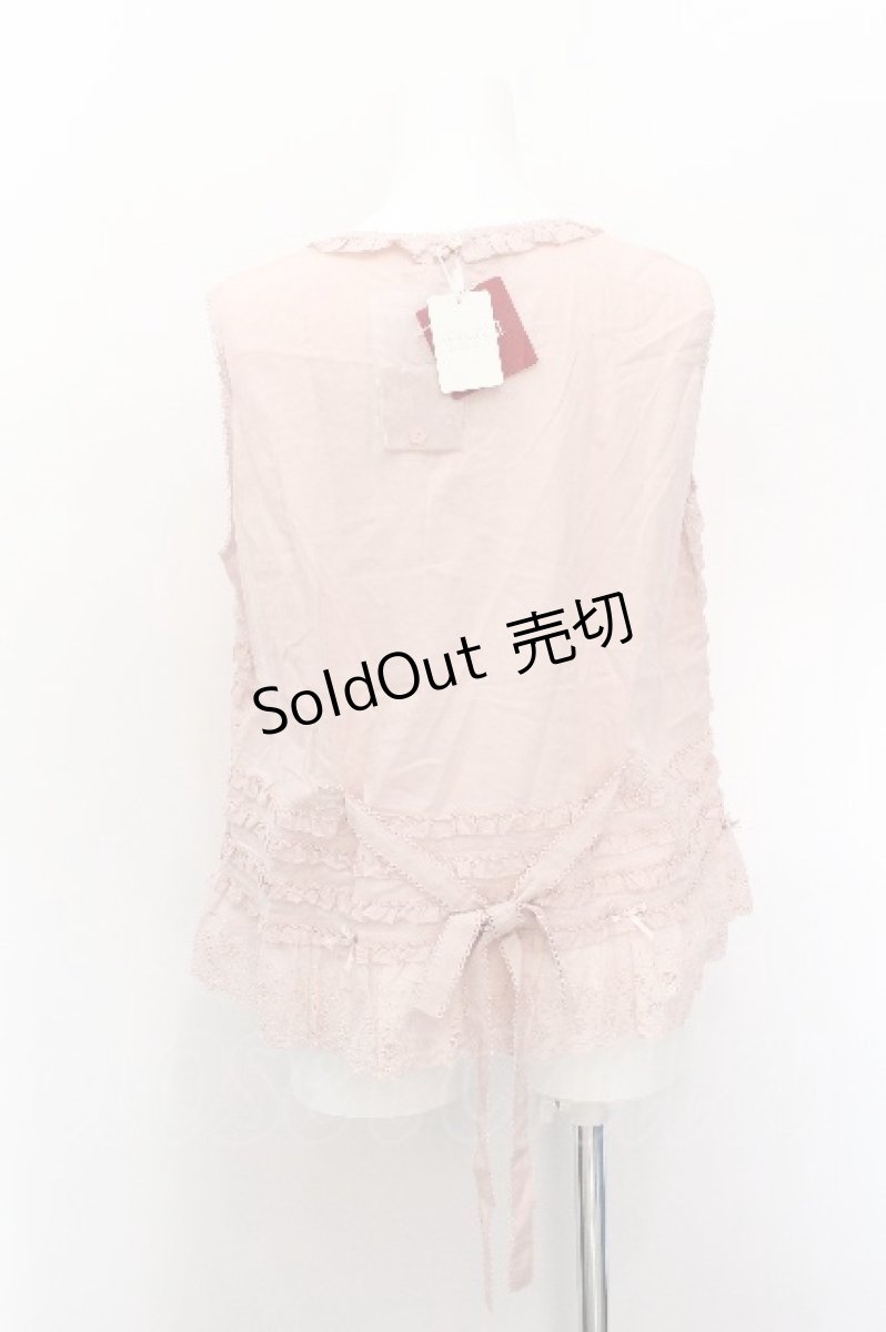 画像2: PINK HOUSE / コットンレース使いノースリーブブラウス  ピンク S-26-05-11-039-LO-BL-AS-ZS (2)