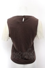 画像2: axes femme / 重ね着風レースリボン半袖プルオーバー  ブラウン S-26-05-11-041-AX-TO-HR-ZS (2)