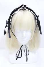 画像2: MIHO MATSUDA / レースリボンヘッドドレス  黒ｘ白 S-26-05-11-005-GO-AC-HR-ZS (2)