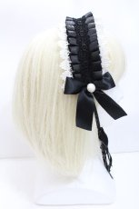 画像3: MIHO MATSUDA / レースリボンヘッドドレス  黒ｘ白 S-26-05-11-005-GO-AC-HR-ZS (3)