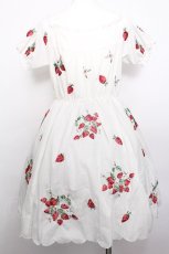 画像2: Ank Rouge / ストロベリー刺繍ワンピース  白 S-26-05-11-045-CA-OP-AS-ZS (2)