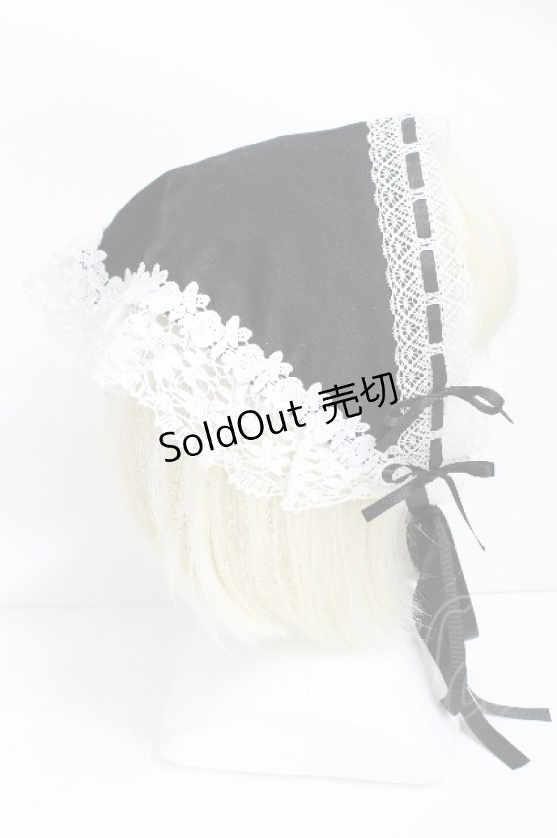 画像3: Moonrise Theater / トーションレースのバブーシュカ  黒ｘ白 S-26-05-11-007-LO-AC-HR-ZS (3)