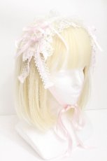 画像1: BABY,THE STARS SHINE BRIGHT / Twinkle Sugar Dotレースヘッドドレス  白ｘピンク S-26-05-11-012-BA-JA-HR-ZS (1)