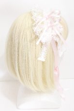 画像3: BABY,THE STARS SHINE BRIGHT / Twinkle Sugar Dotレースヘッドドレス  白ｘピンク S-26-05-11-012-BA-JA-HR-ZS (3)