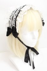 画像1: MAM MAXICIMAM / プリンセスローズヘッドドレス  黒ｘ白 S-26-05-11-016-LO-AC-HR-ZS (1)