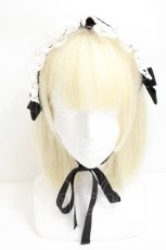 画像2: MAM MAXICIMAM / プリンセスローズヘッドドレス  黒ｘ白 S-26-05-11-016-LO-AC-HR-ZS (2)