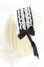 画像3: MAM MAXICIMAM / プリンセスローズヘッドドレス  黒ｘ白 S-26-05-11-016-LO-AC-HR-ZS (3)