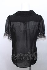 画像2: axes femme / 袖薔薇刺繍ブラウス  黒 S-26-05-12-031-AX-BL-HR-ZS (2)