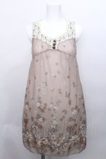 画像1: axes femme / 花柄ノースリーブチュニック  ベージュ S-26-05-12-037-AX-TO-HR-ZS (1)
