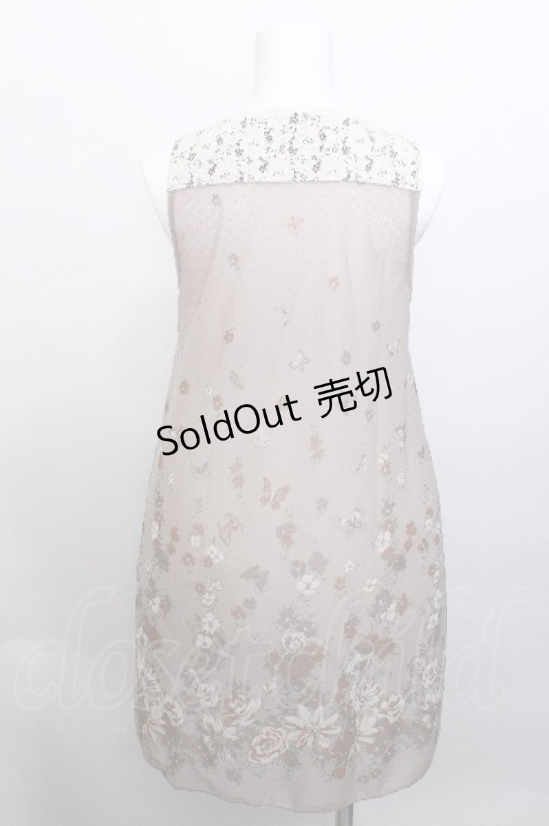 画像2: axes femme / 花柄ノースリーブチュニック  ベージュ S-26-05-12-037-AX-TO-HR-ZS (2)