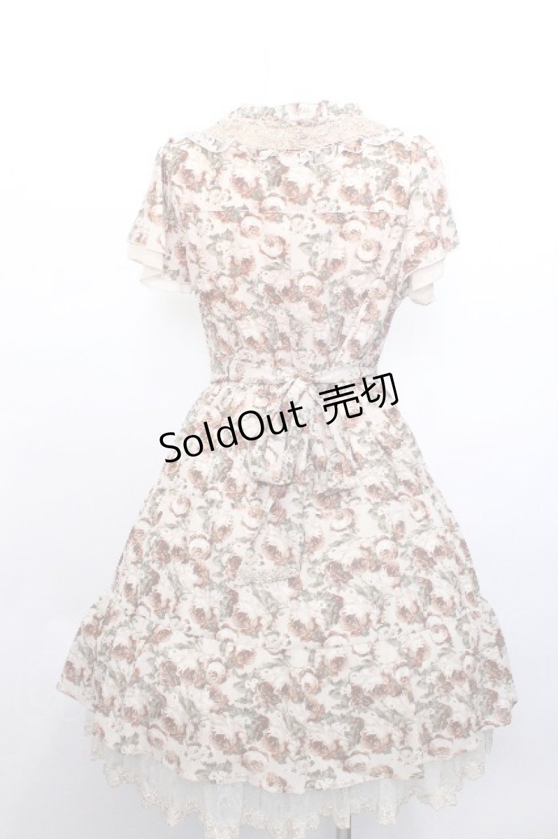 画像2: axes femme / バラプリントシフォンワンピース  ベージュ S-26-05-12-039-AX-BL-HR-ZS (2)