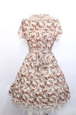 画像2: axes femme / バラプリントシフォンワンピース  ベージュ S-26-05-12-039-AX-BL-HR-ZS (2)