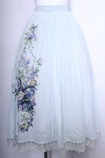 画像1: axes femme / ブーケ柄プリーツスカート  サックス S-26-05-12-052-AX-SK-HR-ZS (1)