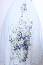 画像3: axes femme / ブーケ柄プリーツスカート  サックス S-26-05-12-052-AX-SK-HR-ZS (3)
