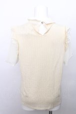 画像2: axes femme / 刺繍襟半袖トップス  キナリ S-26-05-12-011-AX-TO-HR-ZS (2)