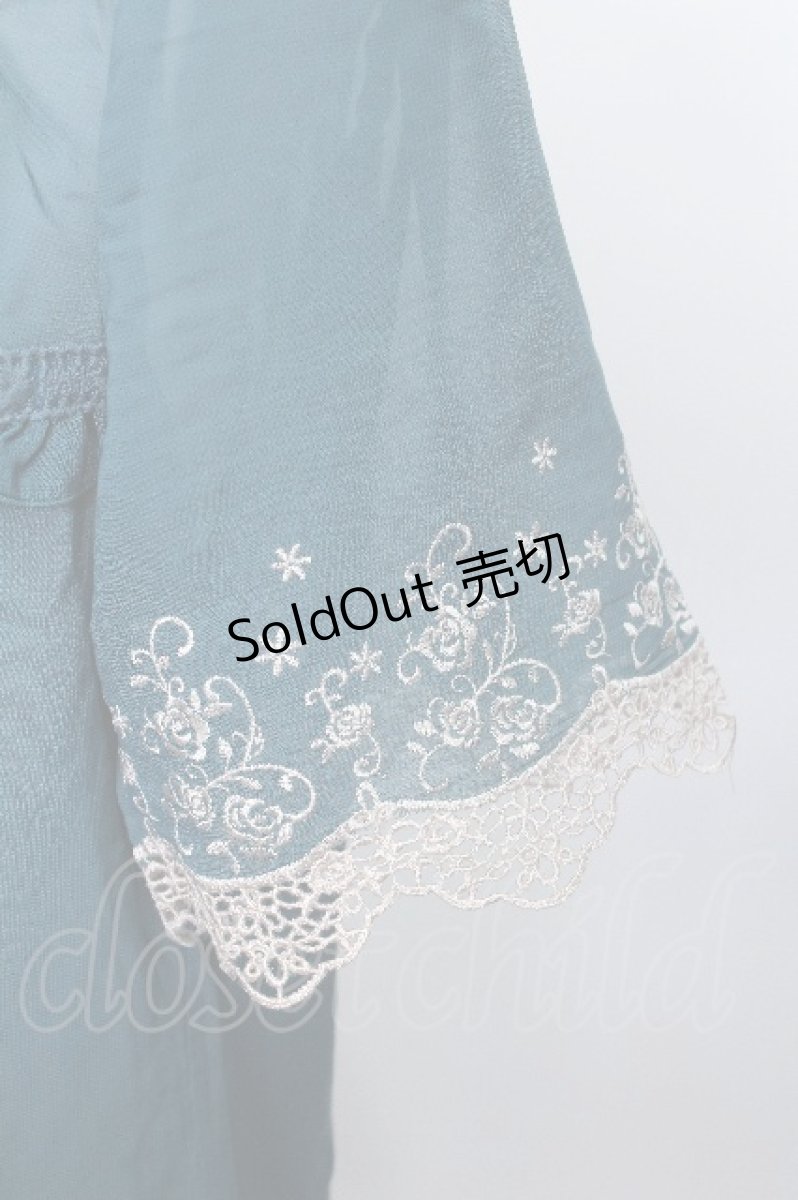 画像4: axes femme / 袖薔薇刺繍ブラウス  グリーン S-26-05-12-025-AX-BL-HR-ZS (4)