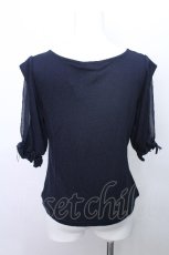 画像2: axes femme / 袖シフォンプルオーバー  紺 S-26-05-12-027-AX-TO-HR-ZS (2)