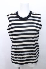 画像1: axes femme / ボーダーノースリーブニット  黒×白 S-26-05-12-029-AX-TO-HR-ZS (1)