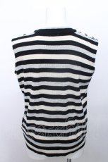 画像2: axes femme / ボーダーノースリーブニット  黒×白 S-26-05-12-029-AX-TO-HR-ZS (2)