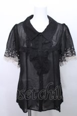 画像1: axes femme / 袖薔薇刺繍ブラウス  黒 S-26-05-12-031-AX-BL-HR-ZS (1)