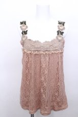 画像1: axes femme / お花レースアウタータンク  アワピンク S-26-05-13-002-AX-TO-HR-ZS (1)