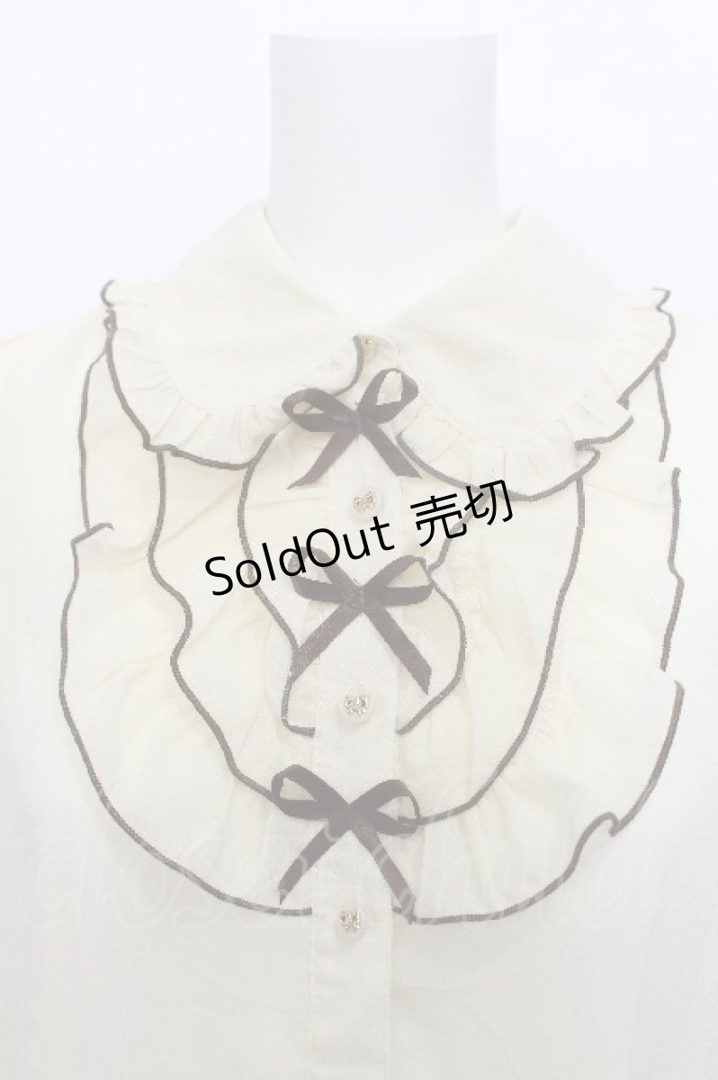 画像3: axes femme POETIQUE / パイピングフリルリボンブラウス  イエロー S-26-05-13-004-AX-BL-HR-ZS (3)