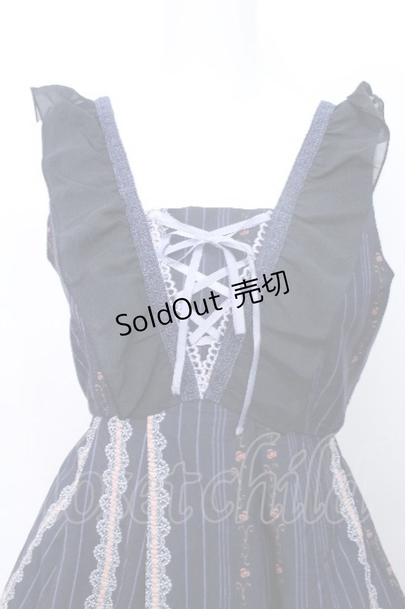 画像3: axes femme / ストライプパリメルヘン柄ワンピース  紺 S-26-05-13-030-AX-OP-HR-ZS (3)