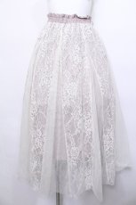 画像1: axes femme / レース×チュールスカート  ピンクｘ白 S-26-05-13-040-AX-SK-HR-ZS (1)