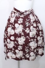 画像1: axes femme POETIQUE / 花柄プリントベルト付きスカート  ワイン S-26-05-13-048-AX-SK-HR-ZS (1)