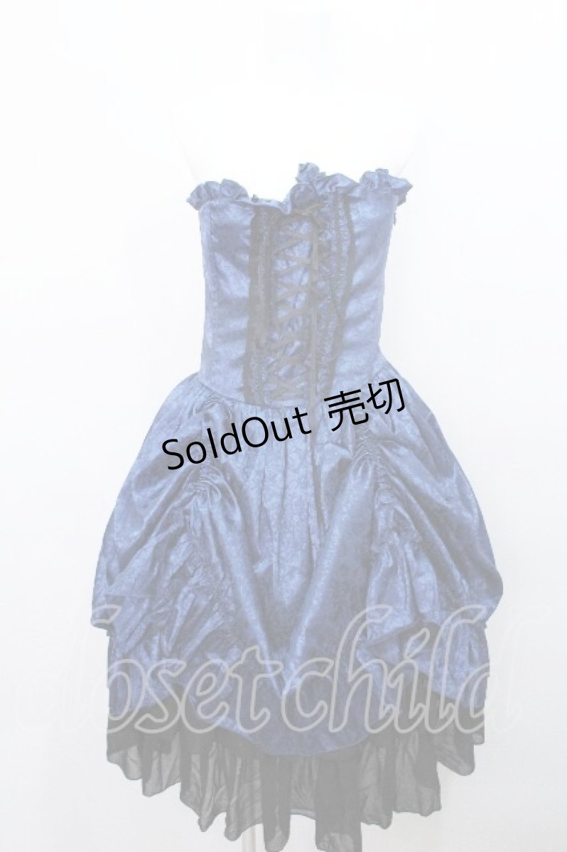 画像1: ATELIER PIERROT / Bustle Corset Dress[Rose Jacquard]  青 S-26-05-13-049-EL-OP-AS-ZS (1)
