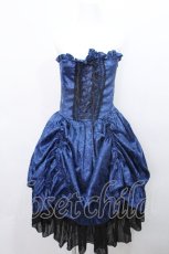 画像1: ATELIER PIERROT / Bustle Corset Dress[Rose Jacquard]  青 S-26-05-13-049-EL-OP-AS-ZS (1)