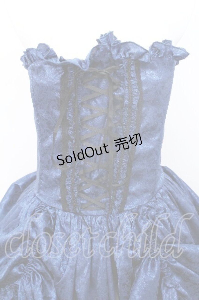 画像3: ATELIER PIERROT / Bustle Corset Dress[Rose Jacquard]  青 S-26-05-13-049-EL-OP-AS-ZS (3)