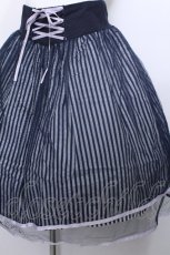 画像3: axes femme POETIQUE / チュールレイヤードストライプスカート  紺 S-26-05-13-050-AX-SK-HR-ZS (3)