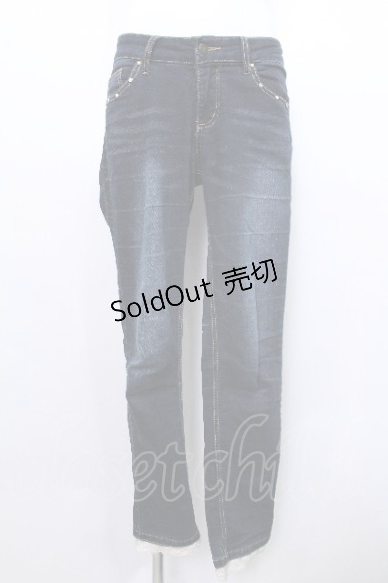画像1: axes femme / サイドレース使いストレッチパンツ  ブルー S-26-05-13-057-AX-PA-HR-ZS (1)